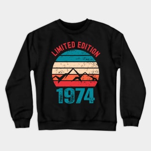 Limited Edition 1974 Vintage Sunset Mountain Climbing Hiking Crewneck Sweatshirt